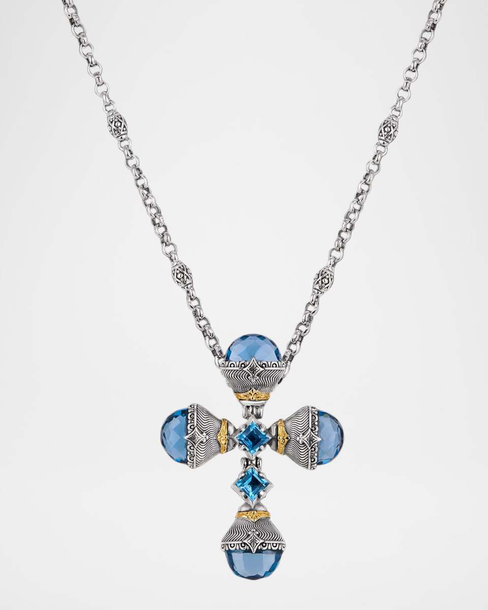 Kyma Blue Spinel and Swiss Blue Topaz Necklace